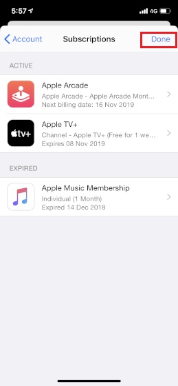6. Cancele a assinatura do aplicativo no iOS 13 e iPadOS 13