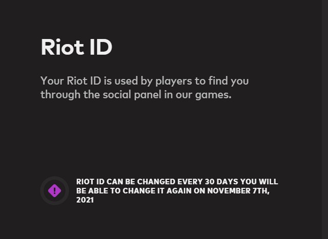 Riot-ID-Änderungsbenachrichtigung – Anzeigenamen und Slogan von Valorant ändern
