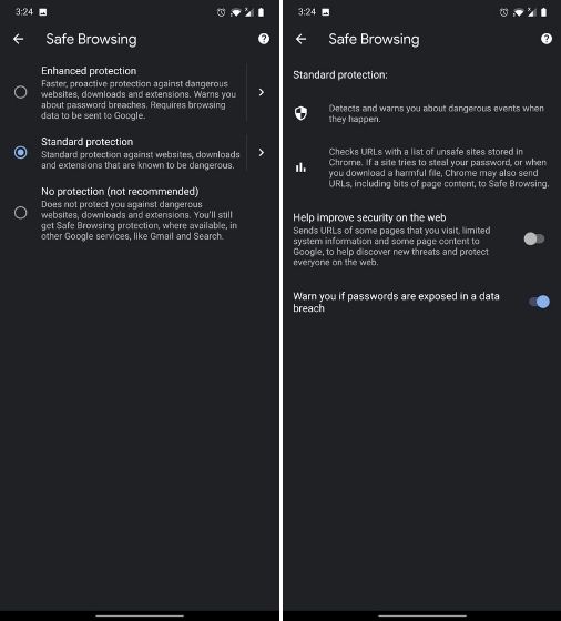 Aktivieren Sie Enhanced Safe Browsing in Chrome für Android