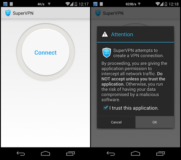 Las aplicaciones de Android más peligrosas SuperVPN