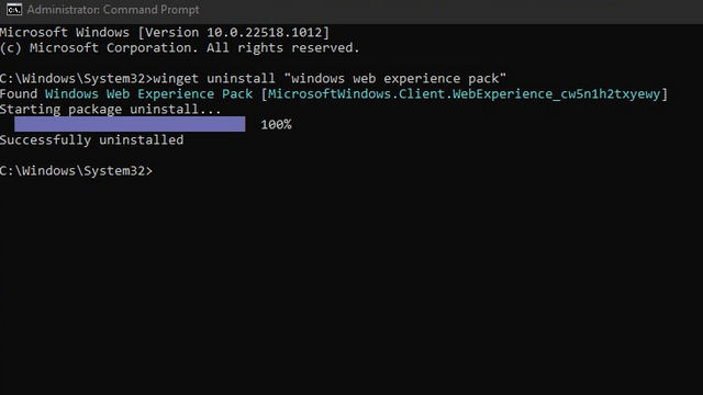 desinstale o pacote de experiência na Web do Windows para desabilitar o Weather Widget no Windows 11 