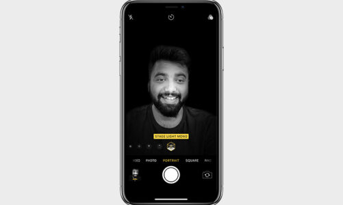 iPhone XS ofrece vistas previas en vivo para efectos de iluminación de retratos en la aplicación de la cámara