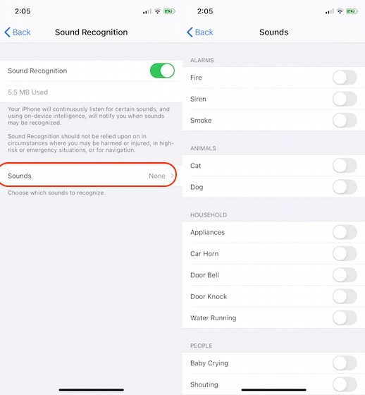 Utilice el reconocimiento de sonido de iOS 14 para identificar sonidos 3