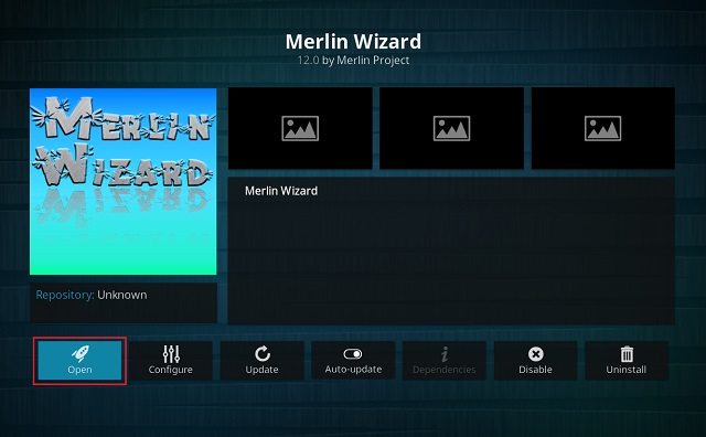 Cache auf Kodi mit Merlin Wizard Add-on löschen 11