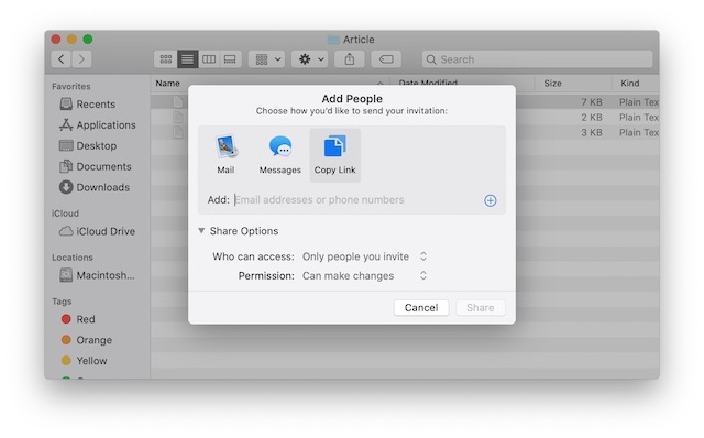 5.1 Compartir archivos usando iCloud File Sharing en Mac
