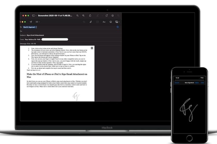 Cómo usar iPhone o iPad para firmar archivos adjuntos de correo electrónico en Mac
