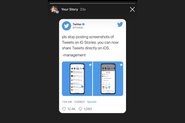 Cómo compartir un Tweet en Instagram Story en iOS y Android