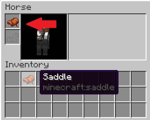 Inventario de caballos en Minecraft