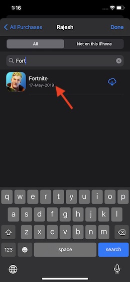 Vuelva a descargar Fortnite en iPhone o iPad