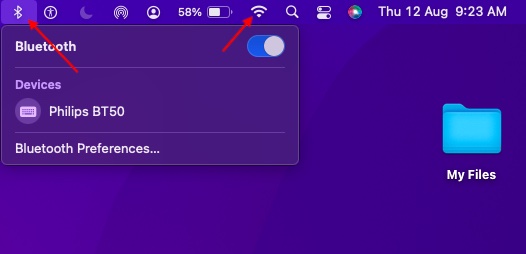 Habilitar deshabilitar Wi-Fi y Bluetooth en Mac