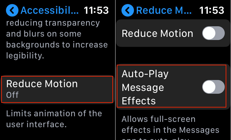Desative os efeitos do iMessage no Apple Watch