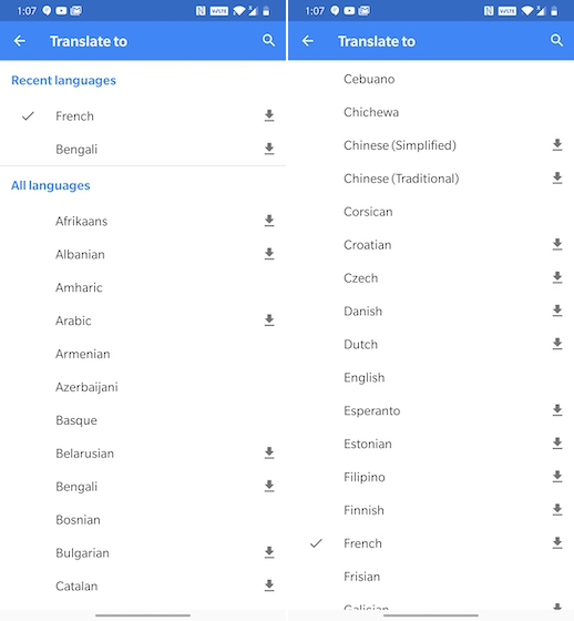 Suporte ao idioma do Google Tradutor