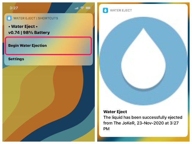 Verwenden Sie die Siri-Verknüpfung, um Wasser vom iPhone zu entfernen