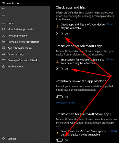 Desabilitar o filtro SmartScreen no Windows 10