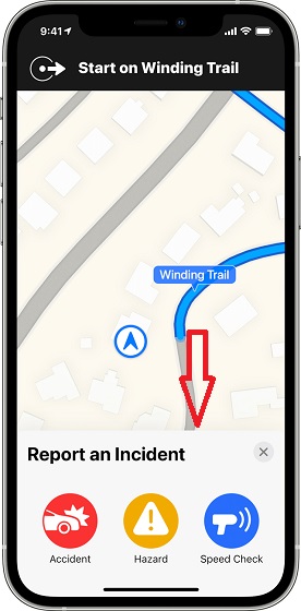 Melde Geschwindigkeitskontrollen und Gefahren in Apple Maps