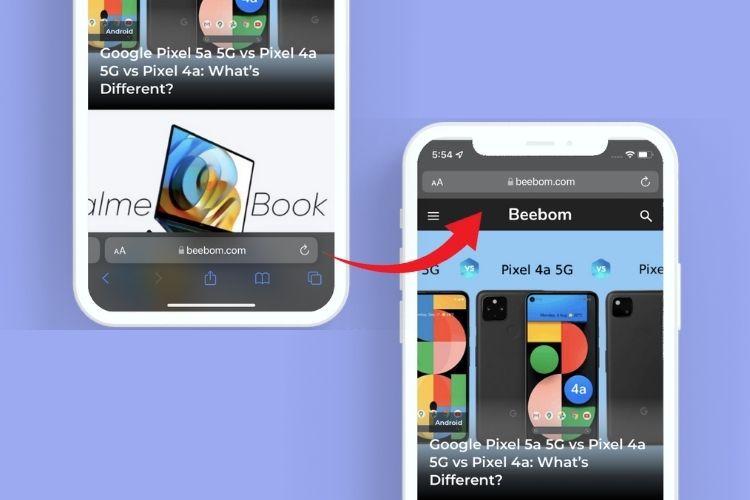 Cómo cambiar el diseño de la barra de direcciones de Safari en iOS 15 en iPhone