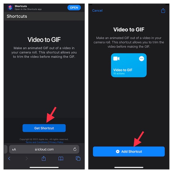 Laden Sie die Video-zu-GIF-Verknüpfung auf iPhone und iPad herunter