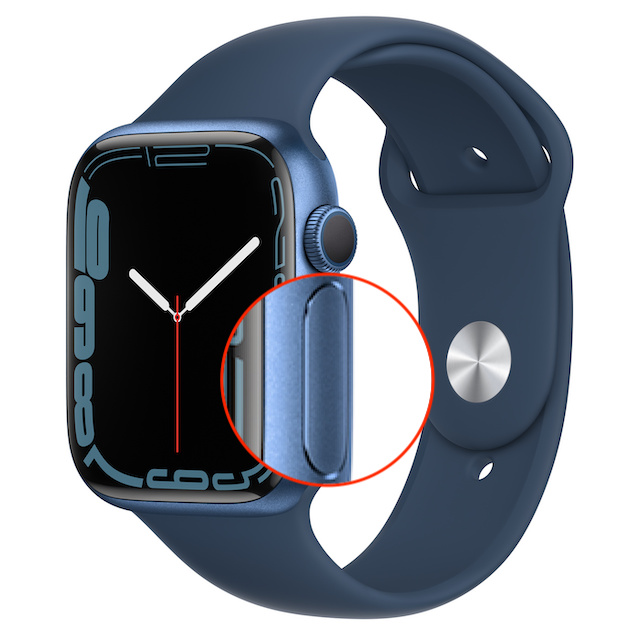 Drücken Sie die Seitentaste auf der Apple Watch