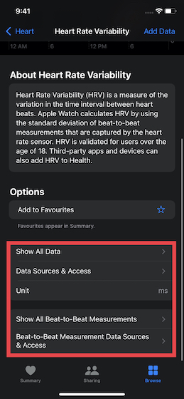 Prüfen Sie detaillierte HRV-Daten auf der Apple Watch 