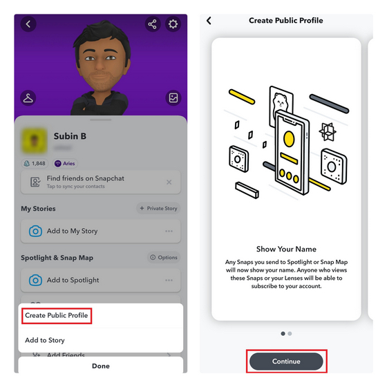 Snapchat öffentliches Profil erstellen