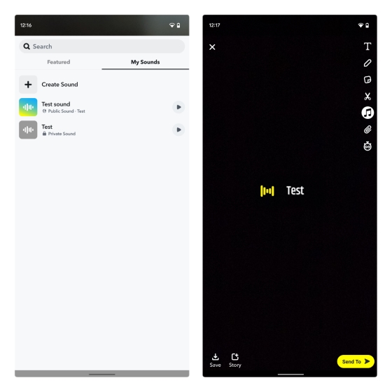 Wählen Sie Ihren Sound und verwenden Sie ihn auf Snapchat