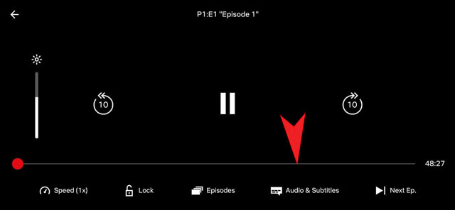Audio- und Untertitelsymbol auf Netflix