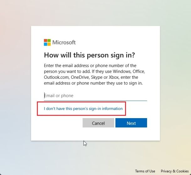 Crie uma conta local no Windows 11 após a instalação