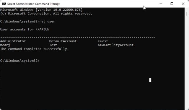 5. Ändern Sie das Passwort in Windows 11, ohne das aktuelle Passwort zu kennen (über die Eingabeaufforderung)
