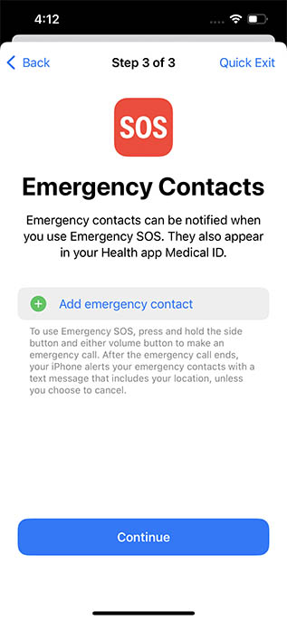 Notfallkontakte verwalten iphone sicherheitscheck