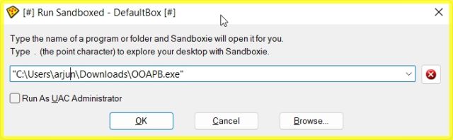 Ejecute Sandboxie Plus en Windows 11 Home Edition