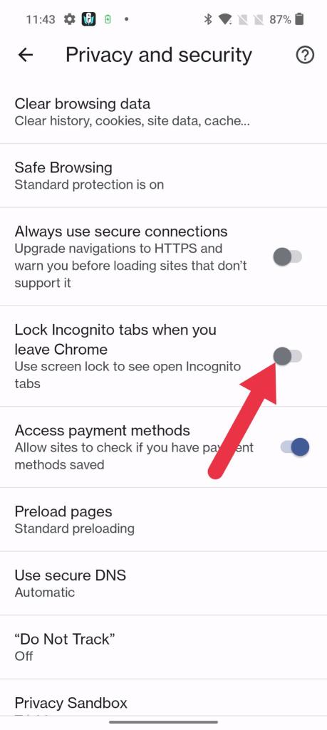 O Google Chrome bloqueia as guias anônimas quando você sai da opção do Chrome