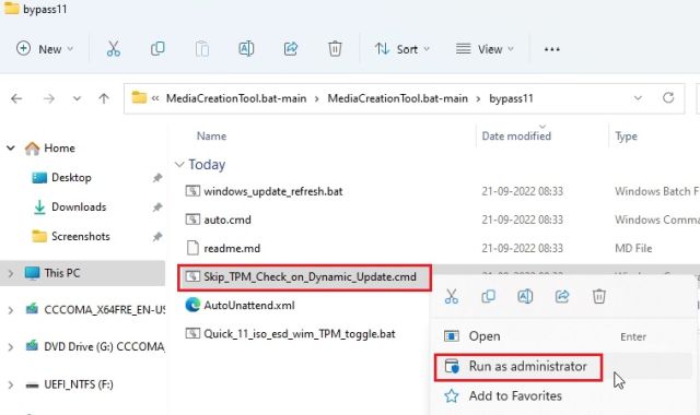 Ignorar a verificação do TPM durante as atualizações do Windows 11
