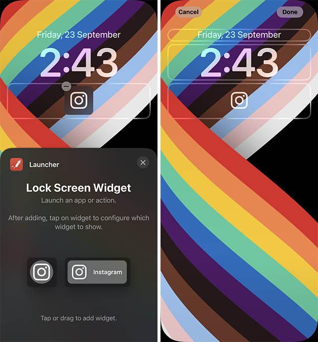 Launcher-Widget für iOS 16 Sperrbildschirm