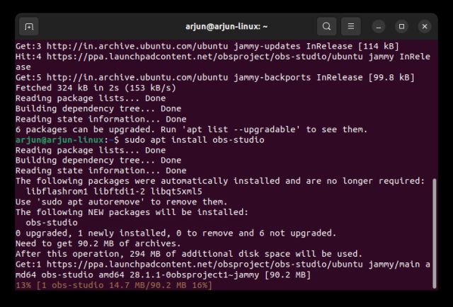Grabe la pantalla en Ubuntu con OBS Studio