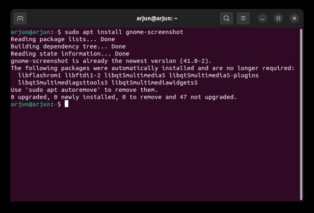 Tome capturas de pantalla en Ubuntu usando la herramienta de captura de pantalla de Gnome