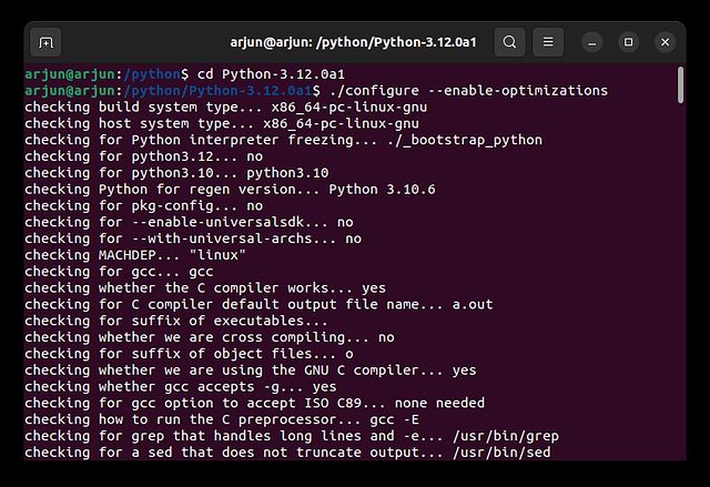 Erstellen Sie Python in Ubuntu aus dem Quellcode 