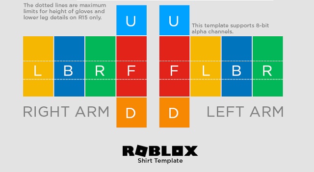 Arme der Shirt-Vorlage von Roblox - So erstellen Sie ein Shirt auf Roblox