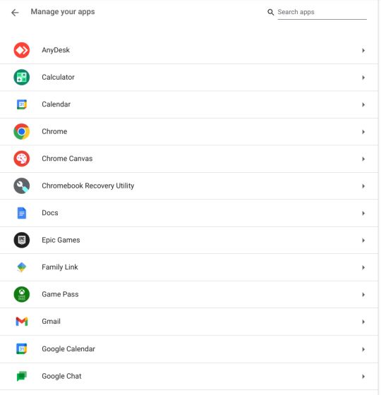 Desinstalar aplicaciones web y de Android en un Chromebook desde la configuración