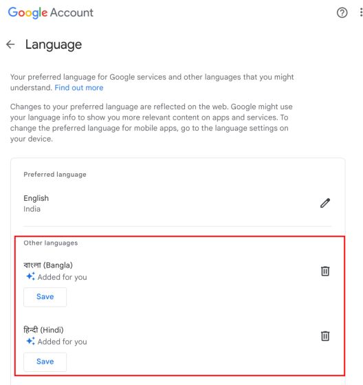 Ändern Sie die Sprache des Google-Kontos auf einem Chromebook