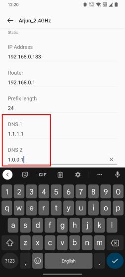 Cambiar el servidor DNS en Android