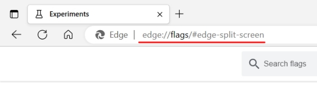 edge://flags/#edge-split-screen