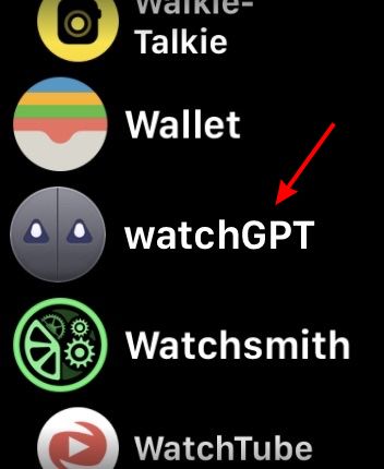 aplicación abierta watchgpt apple watch