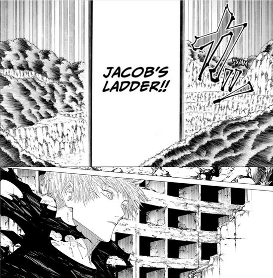 Una imagen de la técnica maldita del ángel y Gojo - JJK Capítulo 221 - Jujutsu Kaisen 
