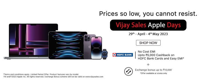 Apple Days Sale Vijay Sales angekündigt