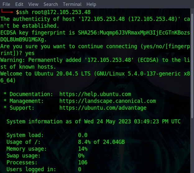 usando el par de claves ssh para conectarse a un servidor Linux remoto