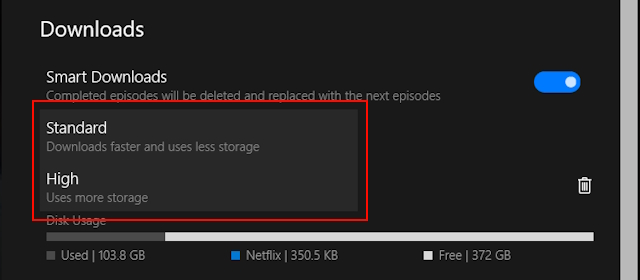 Opciones de descarga de videos de Netflix