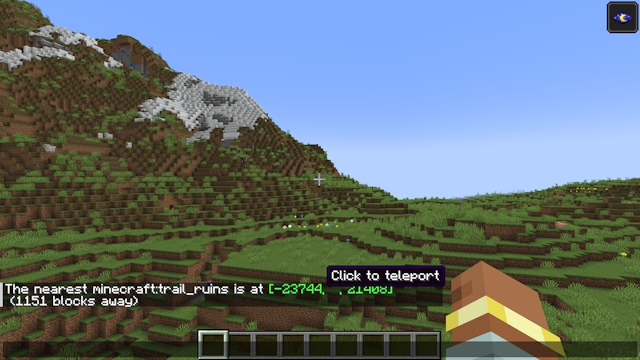 Teleportiere dich in Minecraft, um Ruinen zu erkunden