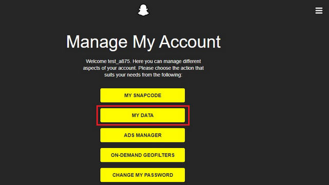 Snapchat-Konto verwalten