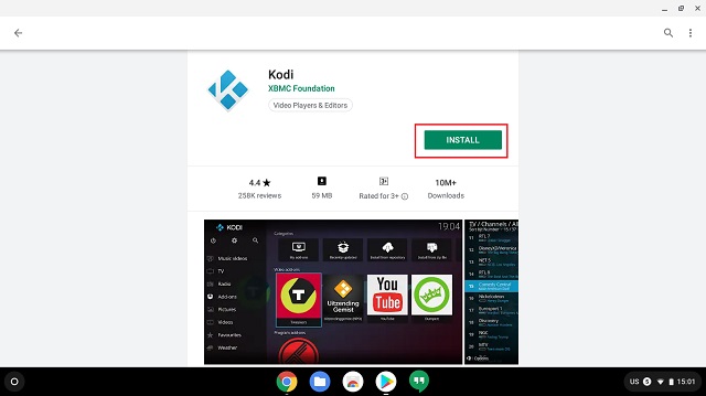 Instale o Kodi no Chromebook na Google Play Store