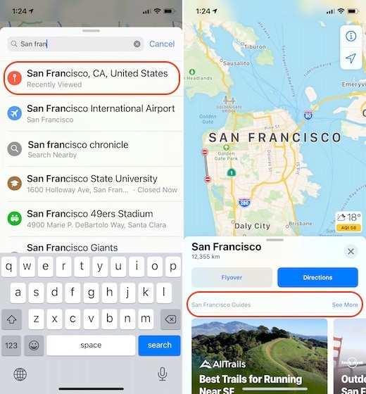 1. Utilice la nueva función de guías en Apple Maps